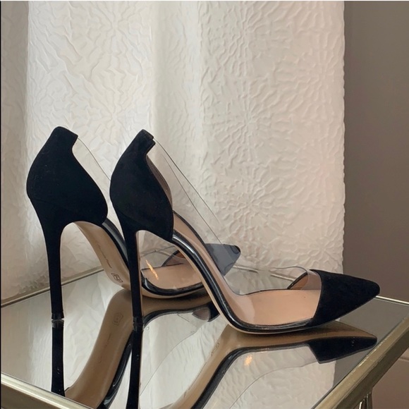 Gianvitto Rossi 100mm transparent suede pumps heel - Picture 2 of 7